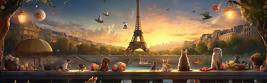 Romantic view of Paris