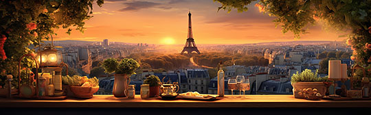 Romantic view of Paris